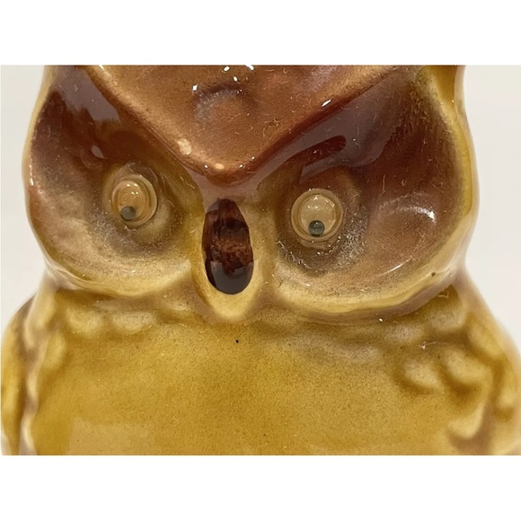 Vintage Ceramic Owl Salt and Pepper Shakers Mid Century Japan Googly Eyes Rare - Picture 2 of 9